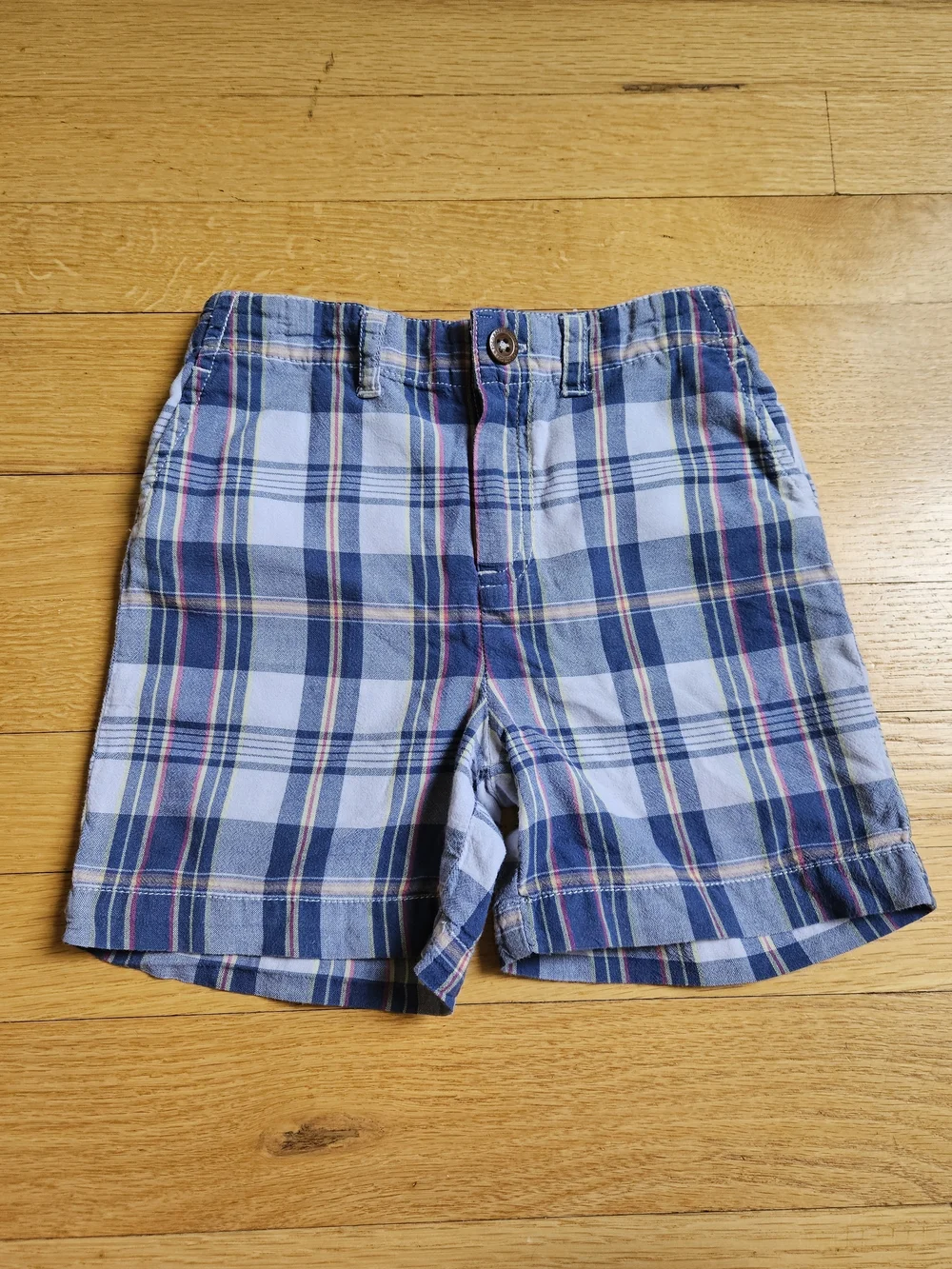 Ralph Lauren Blue Plaid Button-Front Shorts